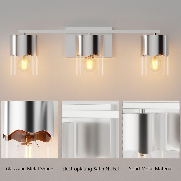 Lumin 3-light Dimmable Vanity Light With Scalloped Metal Shade