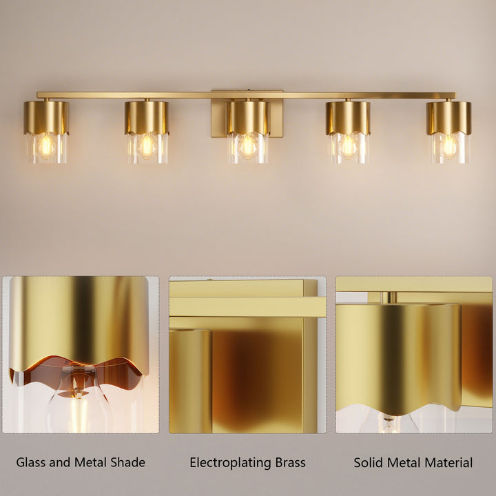 Lumin 3-light Dimmable Vanity Light With Scalloped Metal Shade