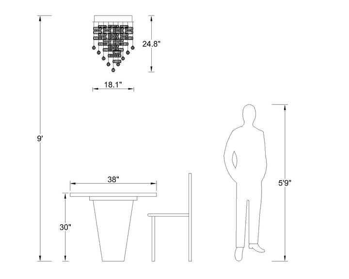 Maxax 5 - Light Tiered Crystal Ceiling Chandelier #MX19029