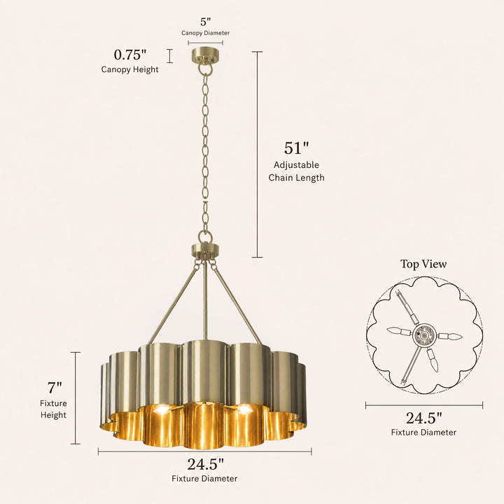 25" Modern Antique Bronze Drum Chandelier with Metal Shade for Dining Room & Bedroom #48013