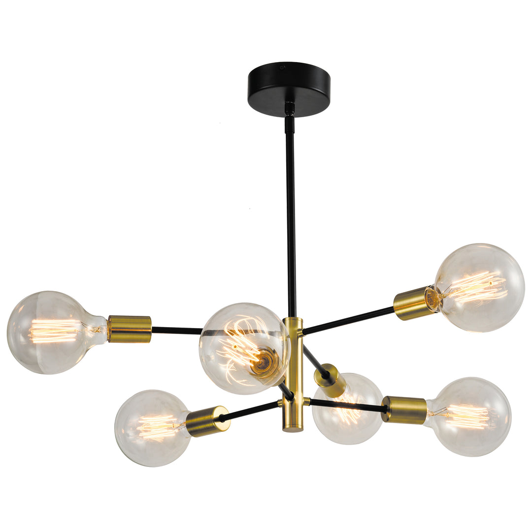 Maxax 6 - Light Unique / Statement&Sputnik Modern Linear With Wrought Iron Accents #MX21037-P6BG