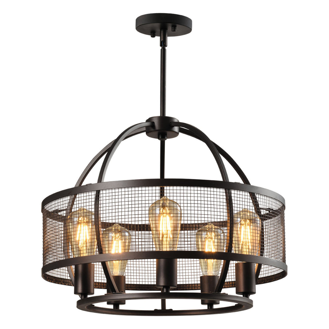 Maxax 5-Light Drum Chandelier With Wrought Iron Accents #MX21024-5BK