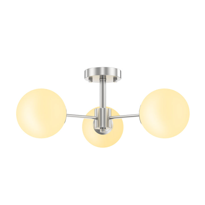 21'' Modern Iron Glass Globe Semi Flush Mount Lighting #19229