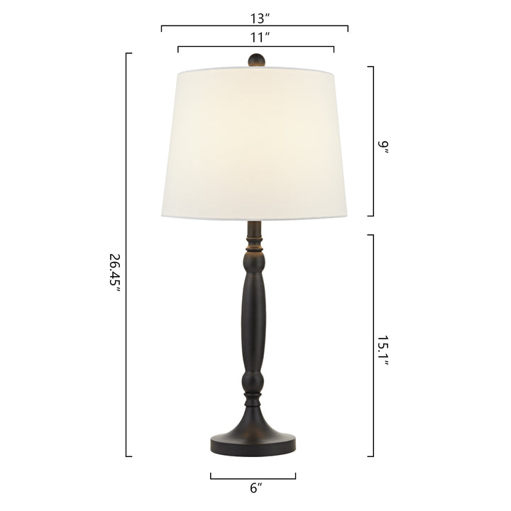 Matte Traditional Floor & Table Lamp Set (Set of 3) #TF102-BK