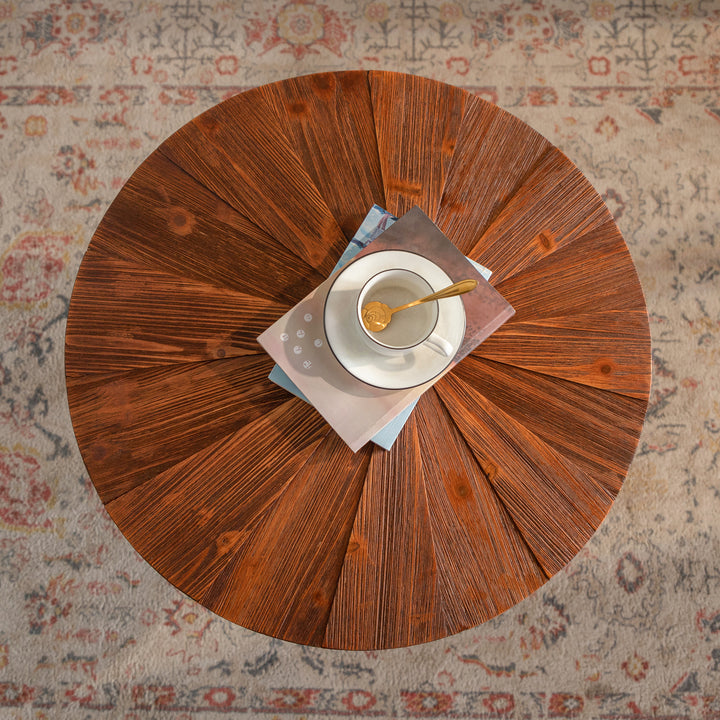 Timeless 23.6" Solid Wood Top Round End Table #25028