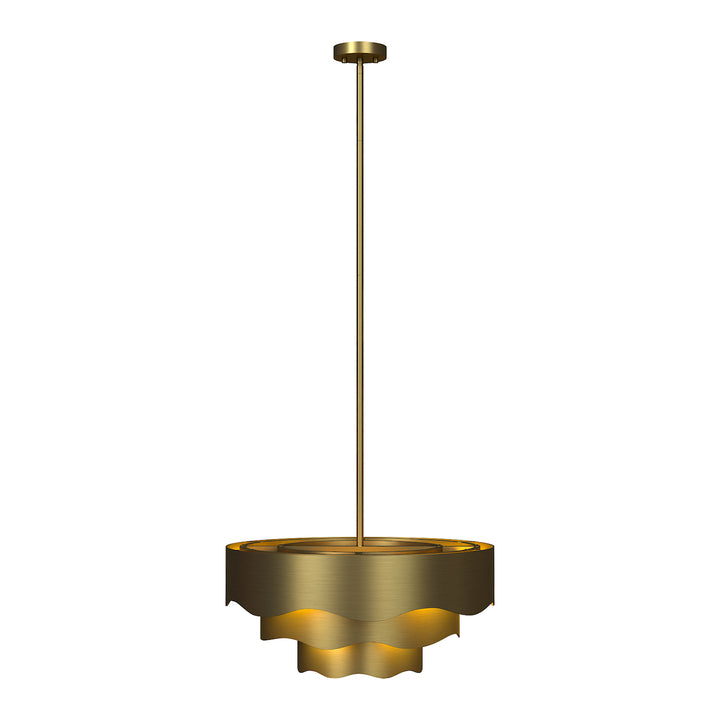 10 - Light 23.5" Electroplating Brass Tier Modern Drum Chandelier With Metal Shade #29022