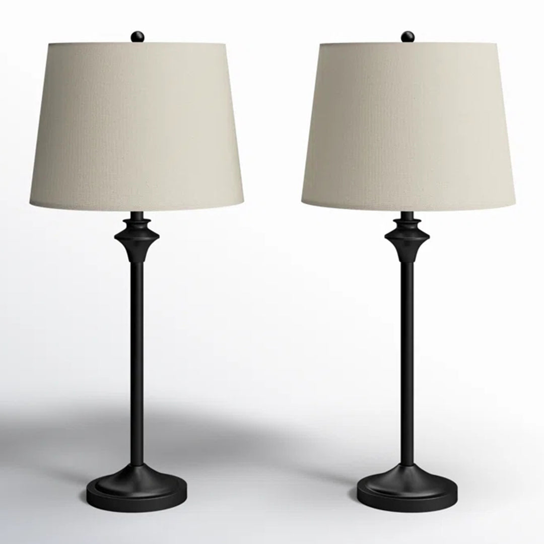 Maxax Metal Buffet Lamp with Oatmeal shade (Set of 2) #T13