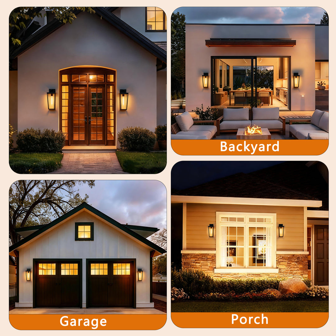 Solstice 16''H Black Wrought Iron Clear Tempered Glass Outdoor Wall Light With Dusk To Dawn #OW7097