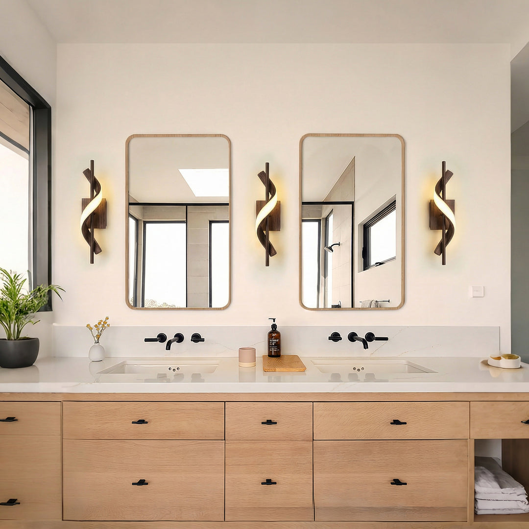 1 - Light 18"W Dimmable LED Brown Iron Vanity Light #MX21052