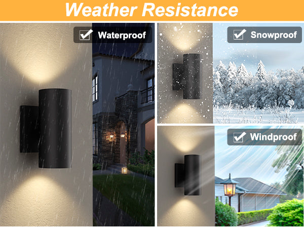 Aluminum Black Outdoor Wall Light (Set of 2) #OW7121