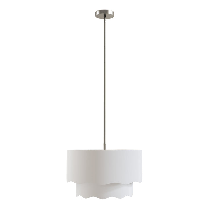Twilight 3-Light Brass & White Modern Farmhouse Chandelier Light With Adjustable Height For Dining Room #39002