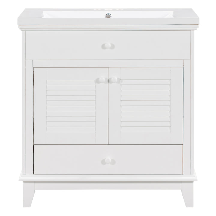 30'' Single Bathroom Vanity Cabinet With Ceramic Top #BV-006