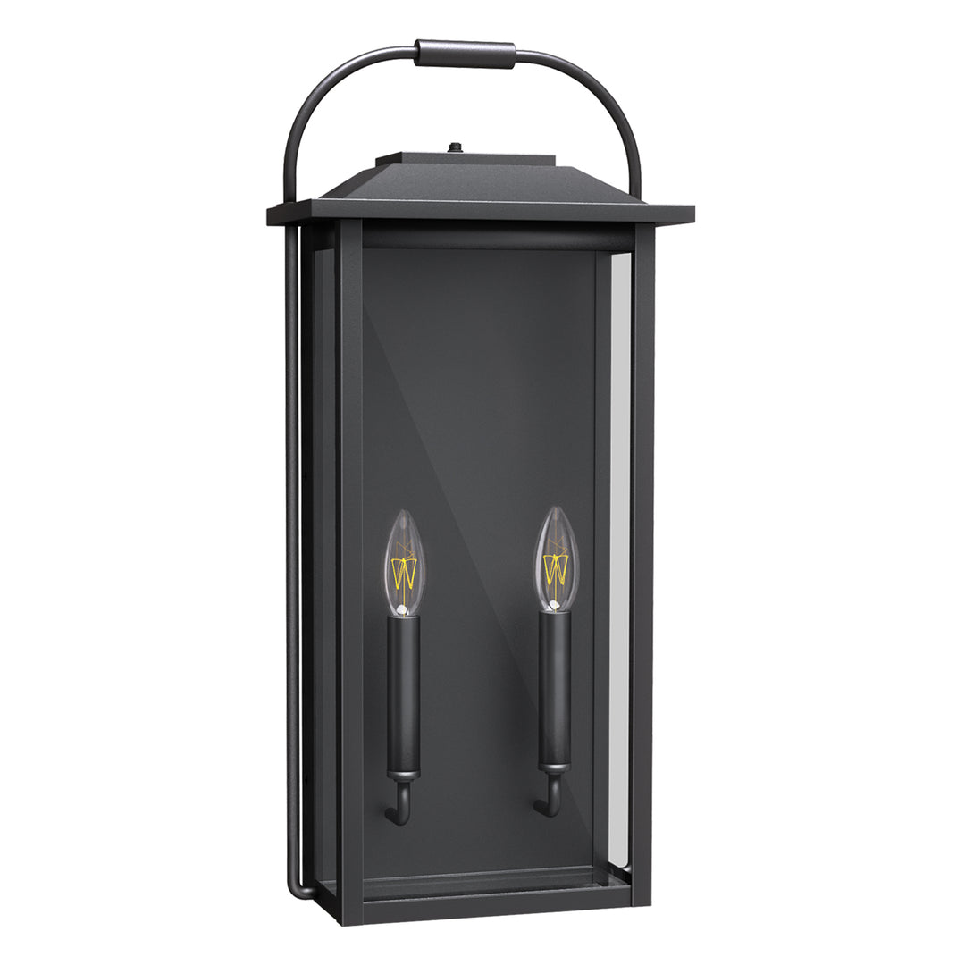 24'' Black Metal Glass Outdoor Wall Sconce #7045