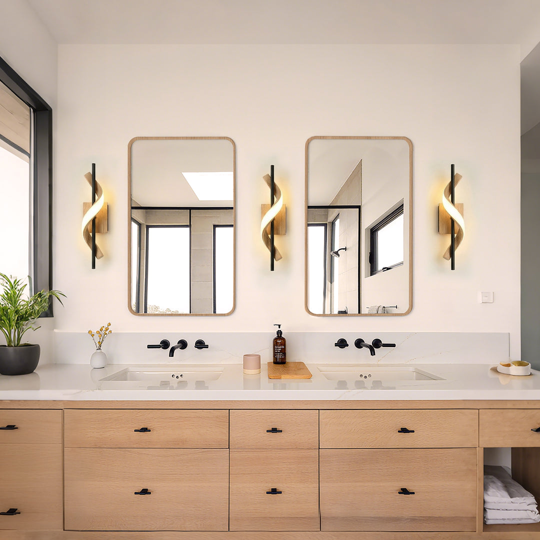 1 - Light 18"W Dimmable LED Brown Iron Vanity Light #MX21052