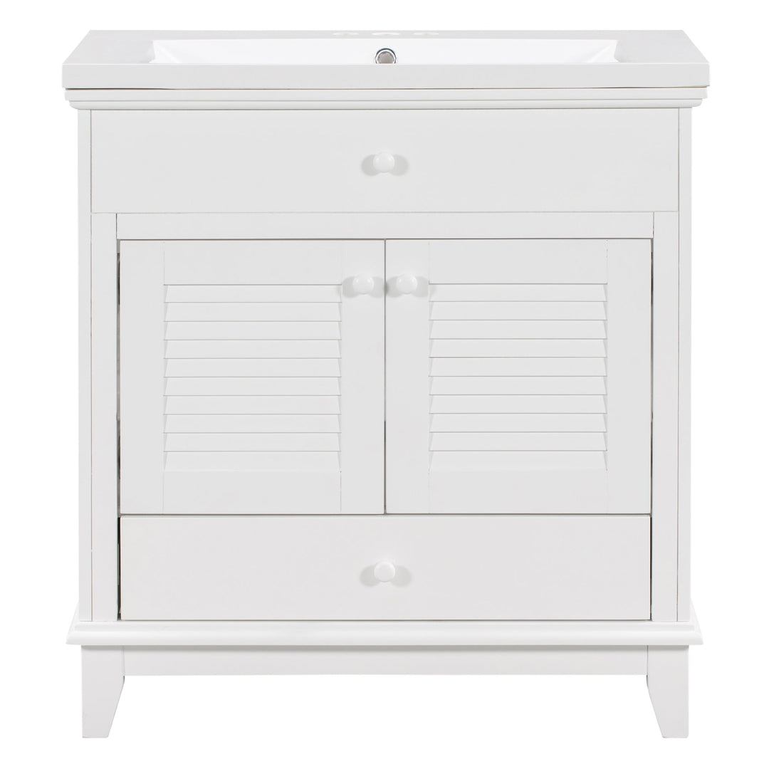 30'' Single Bathroom Vanity Cabinet With Ceramic Top #BV-006