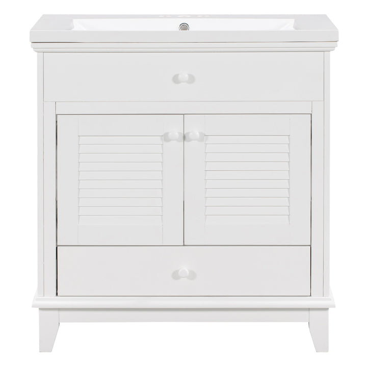 30'' Single Bathroom Vanity Cabinet With Ceramic Top #BV-006