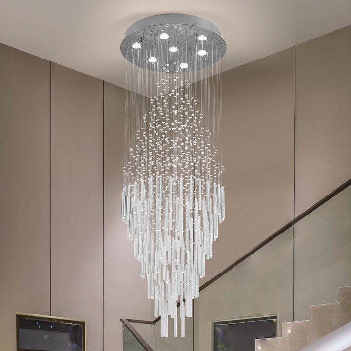 Maxax Luxury Modern Prizm Raindrop Crystal Chandelier #MX16006-C