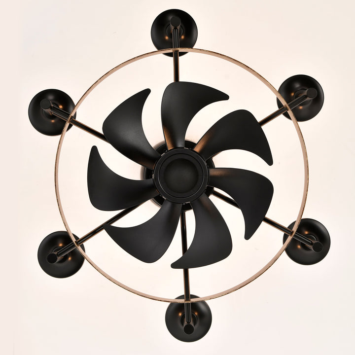 Maxax Candlestick Ceiling Fan with Light, 21" Gold Vintage Ceiling Fan with Remote Control, 6 Speeds Reversible Timing Ceiling Fan for Bedroom, Living Room #26011