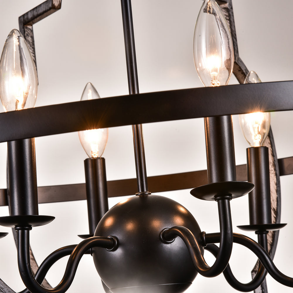 Maxax 6 - Light Candle Style Geometric Chandelier #MX19063-6-P