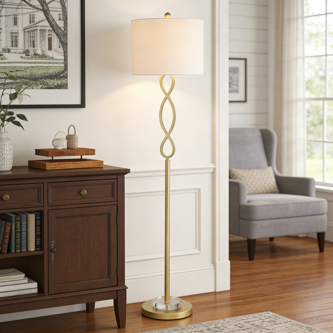 59'' Gold Traditional Floor Lamp #F10