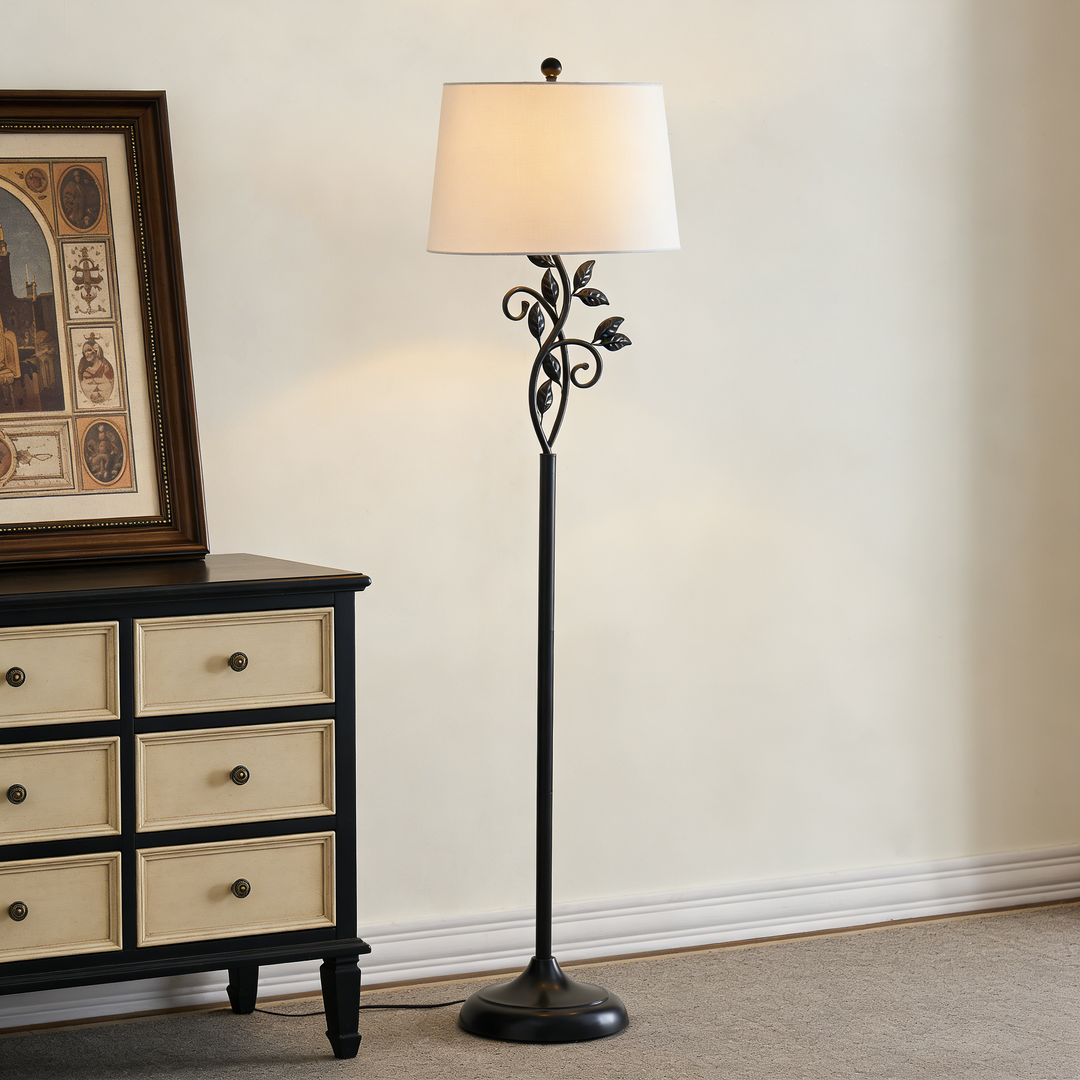 62" Farmhouse Iron Floor Lamp with 3 Way Dimmable Rotary Switch Standing Lamp for Living Room Bedroom #F04