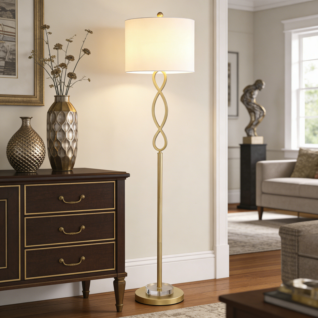 59'' Gold Traditional Floor Lamp #F10