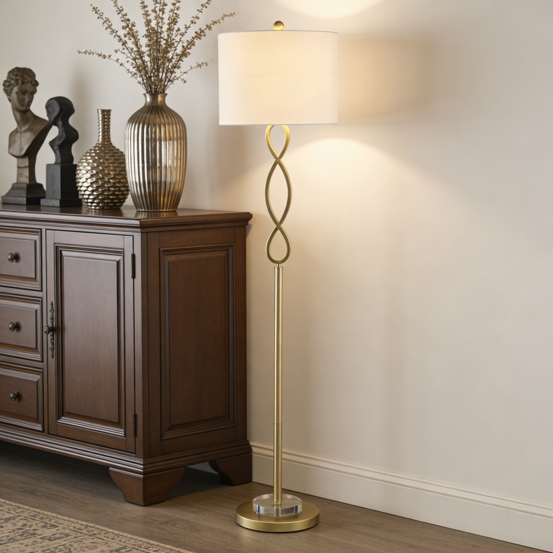 59'' Gold Traditional Floor Lamp #F10