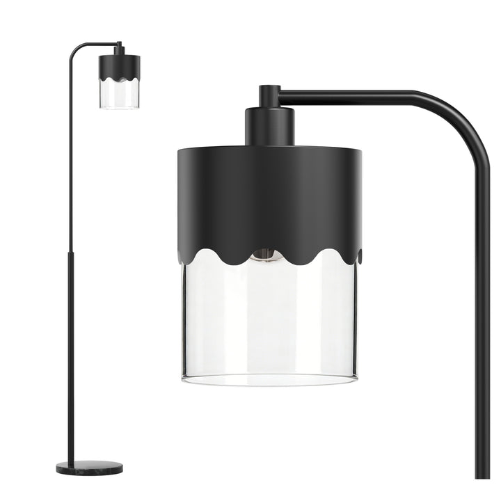 Glimmer 66" Modern Metal Floor Lamp Dual-Layer Shade Bright Lighting Foot Switch For Living Room Bedroom #FGT01