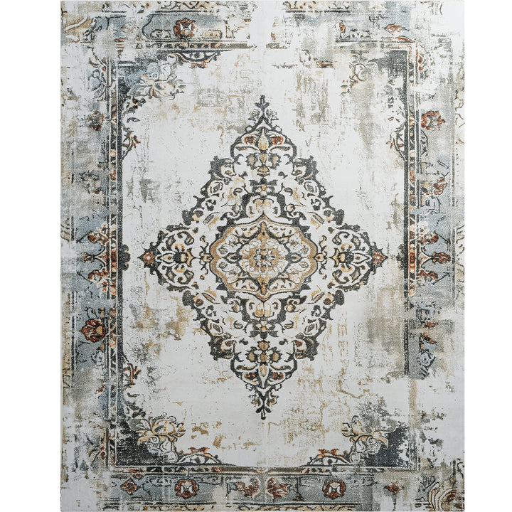 Nature Flower Non-Slip Machine Washable Antique Area Rug For Living Room, Hallway Runner, Entryway Rug #AZJL1001