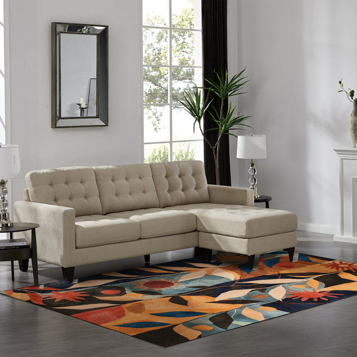 YUIlili Modern Abstract Floral Area Rug Black Brown Beige Soft Low-Pile Non-Slip Machine Washable Carpet for Living Room, Bedroom, Hallway Runner Indoor Rugs #AZJL13