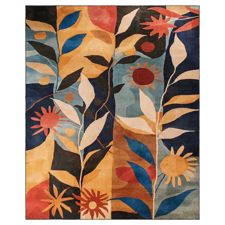 YUIlili Modern Abstract Floral Area Rug Black Brown Beige Soft Low-Pile Non-Slip Machine Washable Carpet for Living Room, Bedroom, Hallway Runner Indoor Rugs #AZJL13