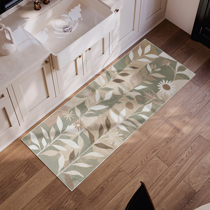 YUIlili Modern Abstract Floral Area Rug Black Brown Beige Soft Low-Pile Non-Slip Machine Washable Carpet for Living Room, Bedroom, Hallway Runner Indoor Rugs #AZJL13