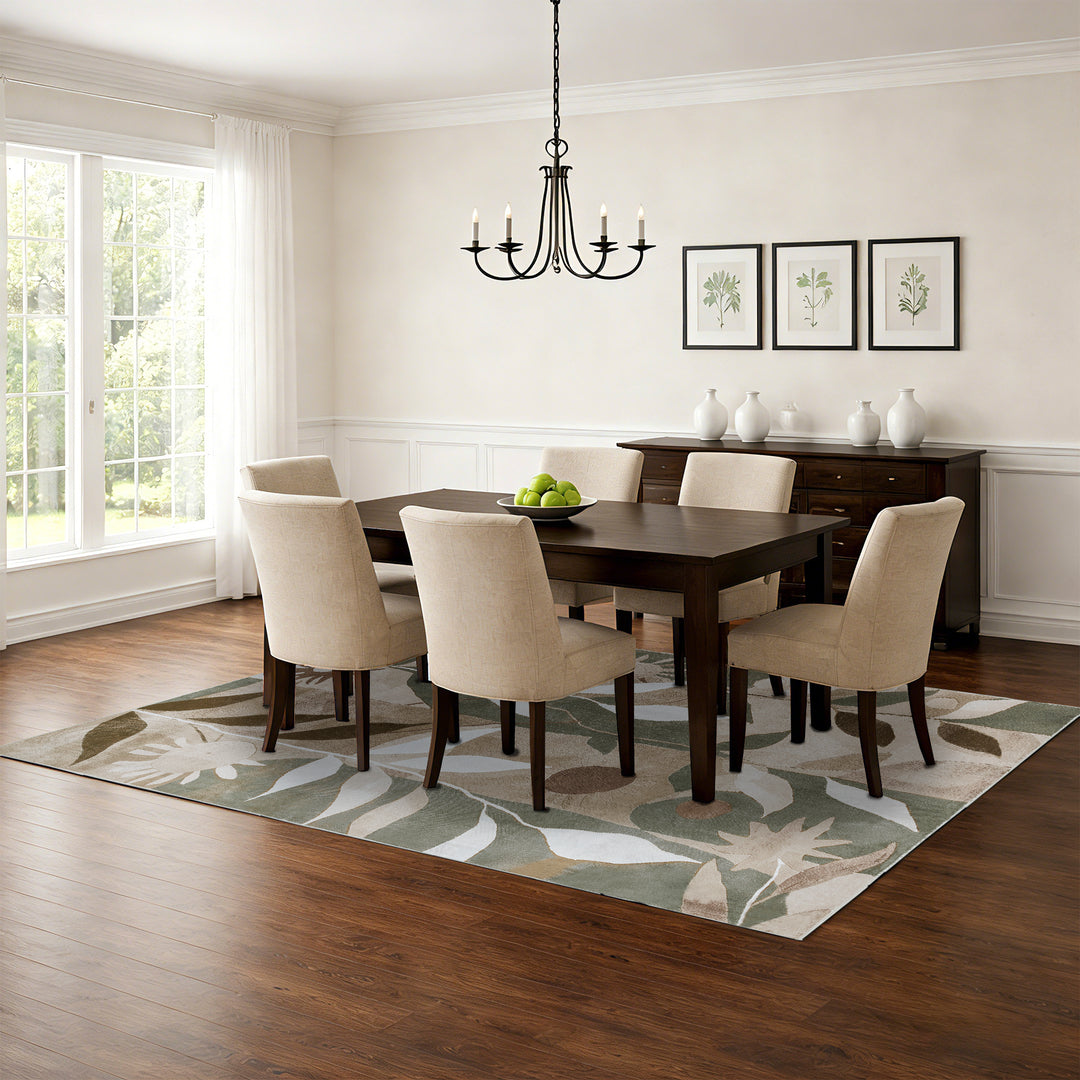 YUIlili Modern Abstract Floral Area Rug Black Brown Beige Soft Low-Pile Non-Slip Machine Washable Carpet for Living Room, Bedroom, Hallway Runner Indoor Rugs #AZJL13