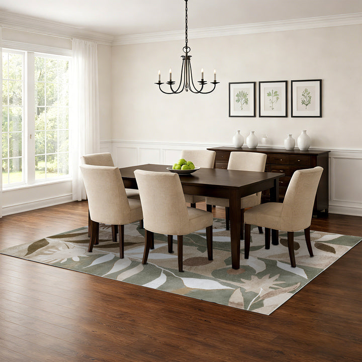 YUIlili Modern Abstract Floral Area Rug Black Brown Beige Soft Low-Pile Non-Slip Machine Washable Carpet for Living Room, Bedroom, Hallway Runner Indoor Rugs #AZJL13