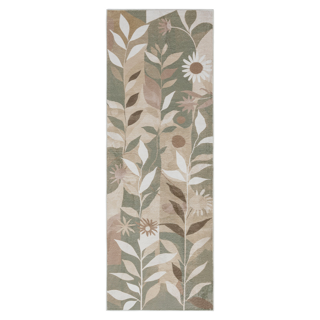 YUIlili Modern Abstract Floral Area Rug Black Brown Beige Soft Low-Pile Non-Slip Machine Washable Carpet for Living Room, Bedroom, Hallway Runner Indoor Rugs #AZJL13