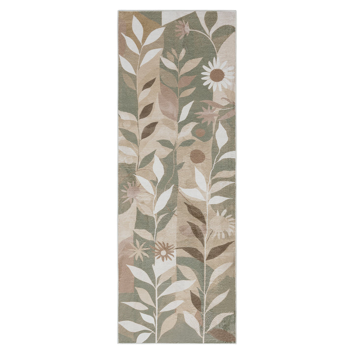 YUIlili Modern Abstract Floral Area Rug Black Brown Beige Soft Low-Pile Non-Slip Machine Washable Carpet for Living Room, Bedroom, Hallway Runner Indoor Rugs #AZJL13