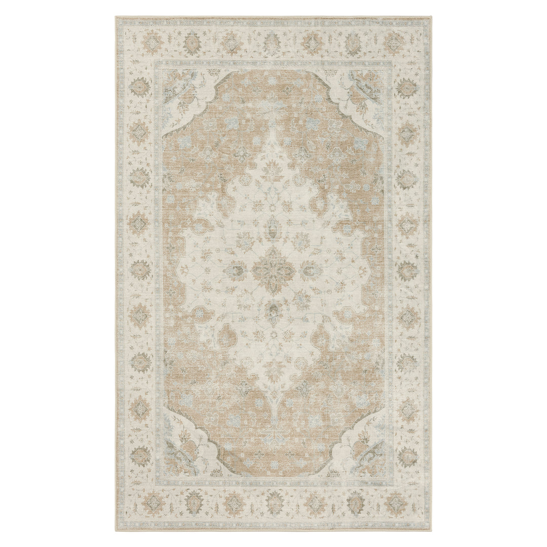 YUIlili Vintage Oriental Area Rug Navy Blue Beige Gold Soft Non-Slip Machine Washable Carpet for Living Room, Bedroom, Hallway Runner Indoor Rugs #AZJL160