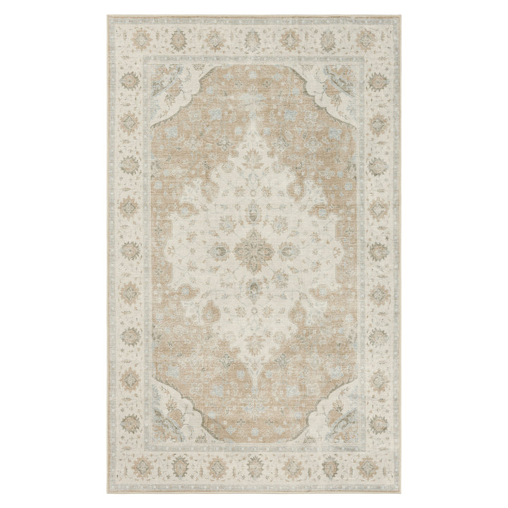 YUIlili Vintage Oriental Area Rug Navy Blue Beige Gold Soft Non-Slip Machine Washable Carpet for Living Room, Bedroom, Hallway Runner Indoor Rugs #AZJL160