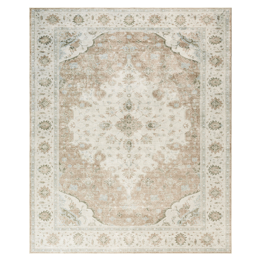 YUIlili Vintage Oriental Area Rug Navy Blue Beige Gold Soft Non-Slip Machine Washable Carpet for Living Room, Bedroom, Hallway Runner Indoor Rugs #AZJL160