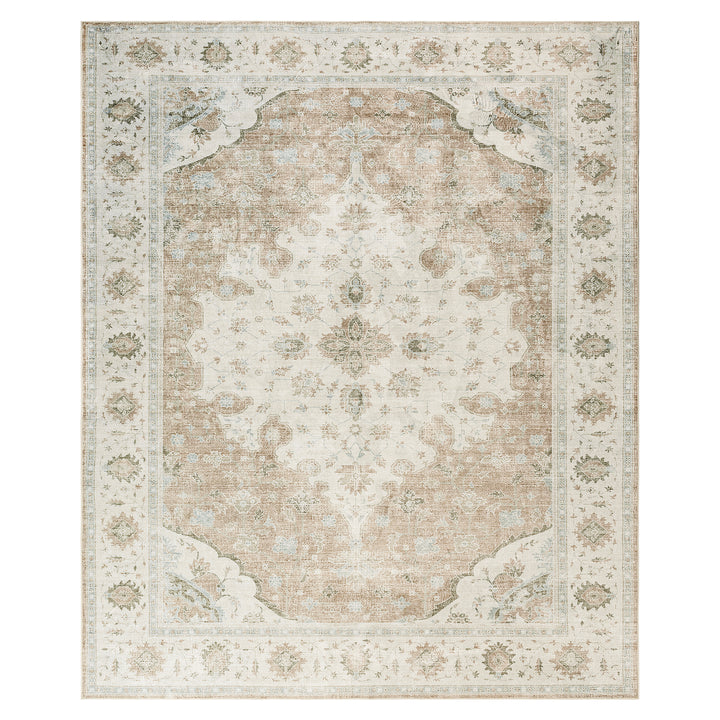 YUIlili Vintage Oriental Area Rug Navy Blue Beige Gold Soft Non-Slip Machine Washable Carpet for Living Room, Bedroom, Hallway Runner Indoor Rugs #AZJL160