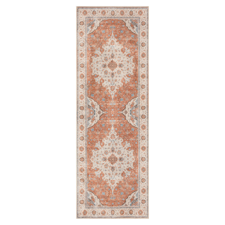YUIlili Vintage Oriental Area Rug Navy Blue Beige Gold Soft Non-Slip Machine Washable Carpet for Living Room, Bedroom, Hallway Runner Indoor Rugs #AZJL160