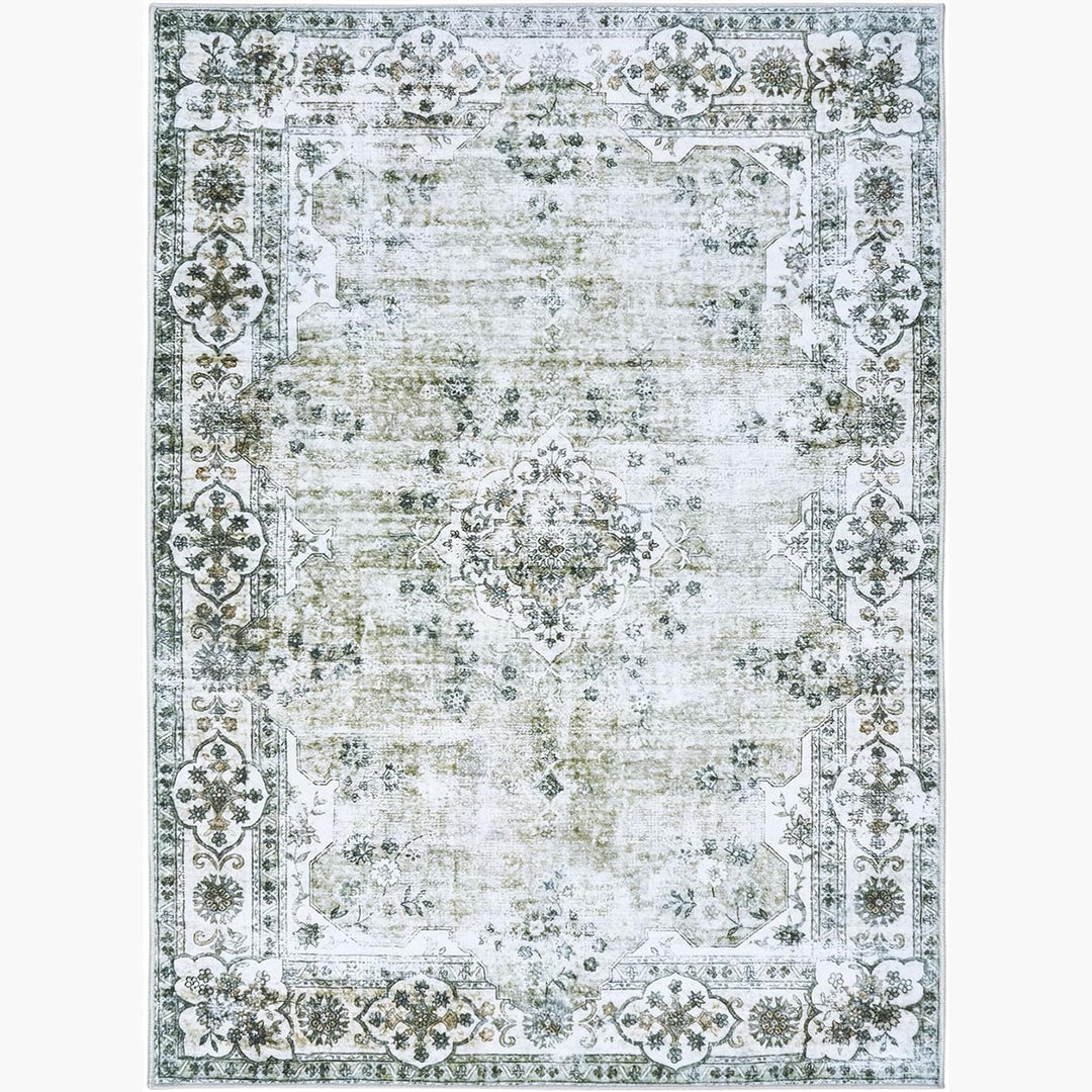 Faux Cashmere Green Vintage Rugs #AZJL301