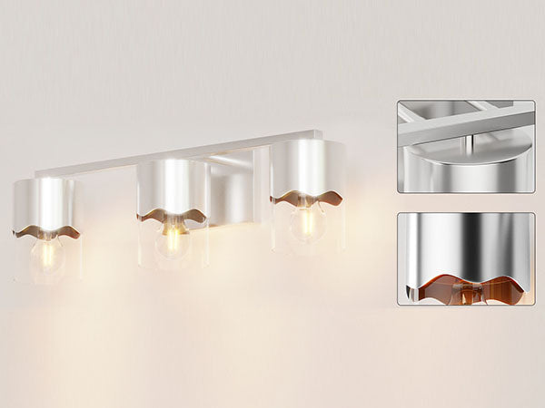 Lumin 3-light Dimmable Vanity Light With Scalloped Metal Shade