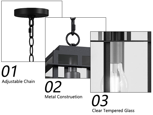 Solstice 1 - Light 15.8'' H Tempered Glass Outdoor Hanging Lantern #7073-1BK