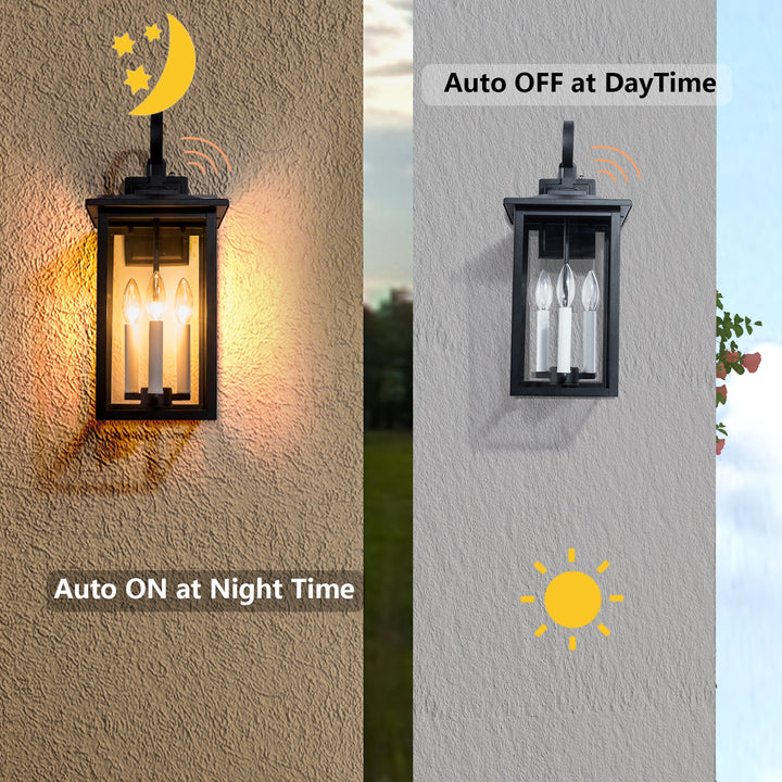 Maxax Outdoor Wall Lantern with Dusk to Dawn #2531-3WL