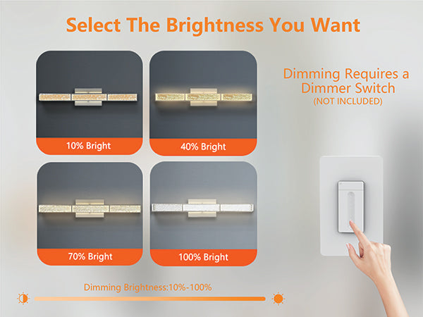 Elysian 24''h Dimmable Led Chrome Iron 3cct Adjustable Outdoor Wall Light With Water Glass #WL7090