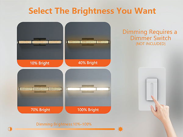 Elysian 24''h Dimmable Led Chrome Iron 3cct Adjustable Outdoor Wall Light With Water Glass #WL7090