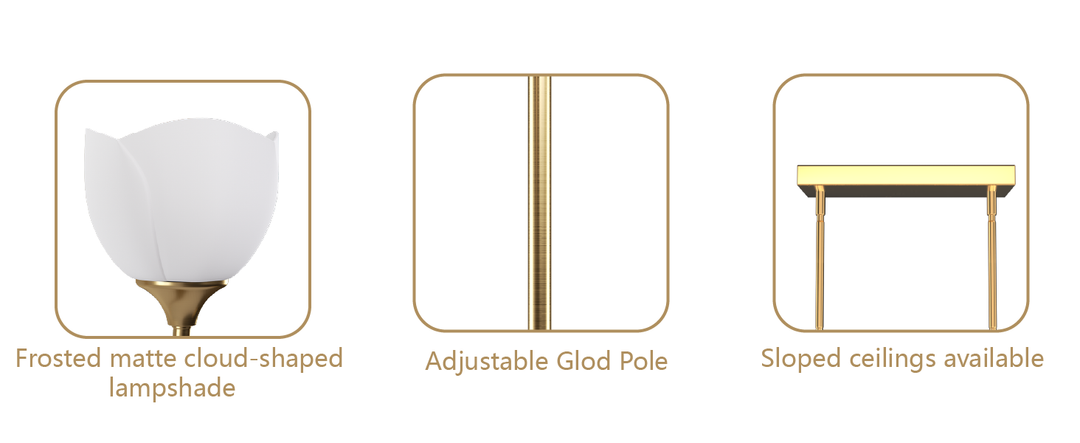 Twilight 4-Light 36"W Black/Brass Modern Linear Pendant Chandelier With Flower Frosted Glass Shades For Dining Room Or Kitchen Island #P39015