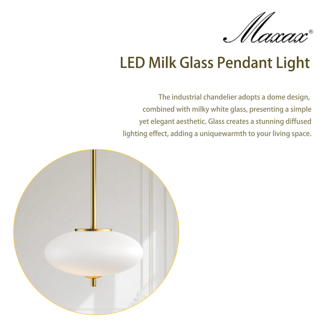 1 - Light Dimmable Modern Glass Led Pendant Light For Hallway/Kitchen Island #29018