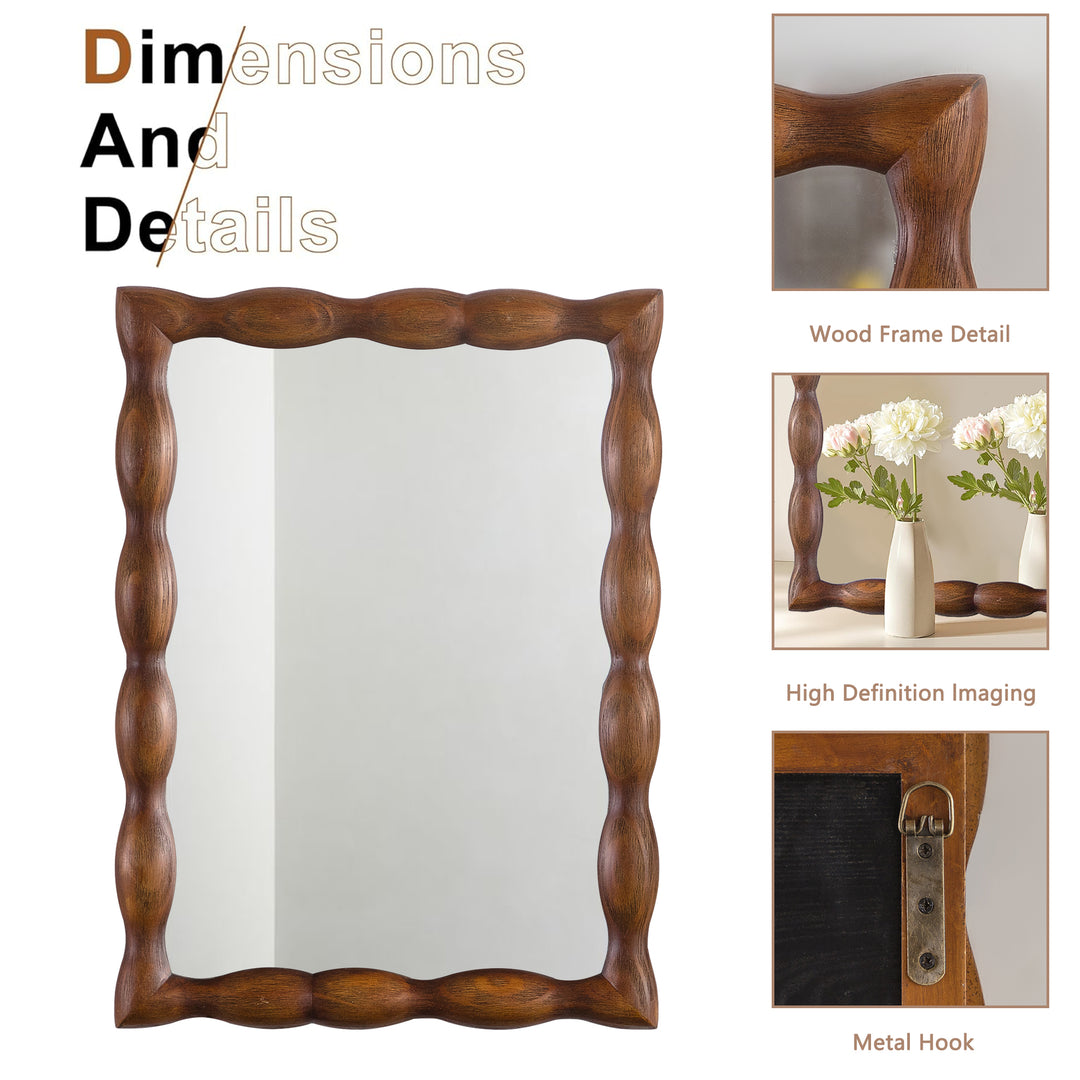 Opulence Solid Wood Rectangle Flat Wall Mirror #25032